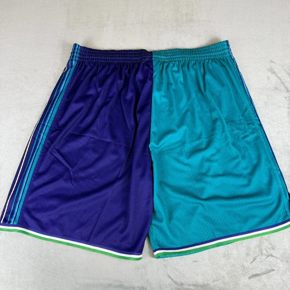 Charlotte Hornets Mitchell Ness Split Swingman Shorts Mens 4XLB Teal Purple NWT